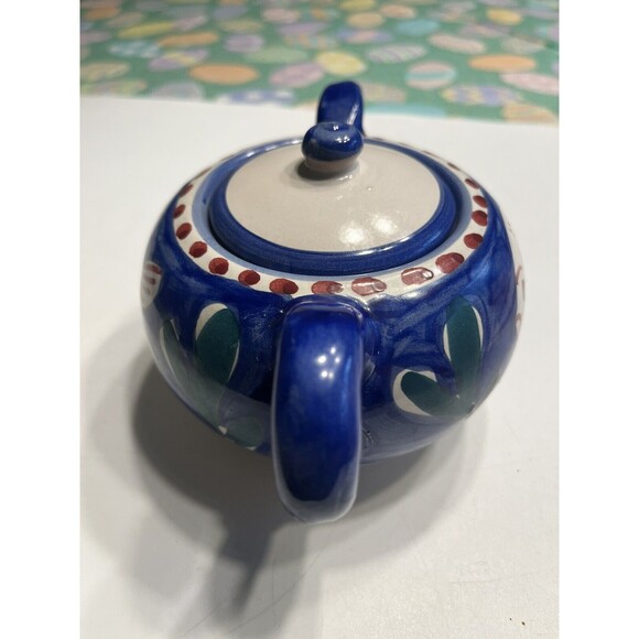 Vietri Solimene FISH 10oz Sugar Bowl w/ Lid Blue Campagna Italy Italian Pottery - Picture 14 of 16